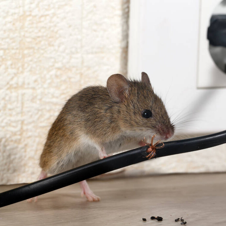 Signs of Mice - Mouse eating wire Signs of Mice - Mouse eating wire