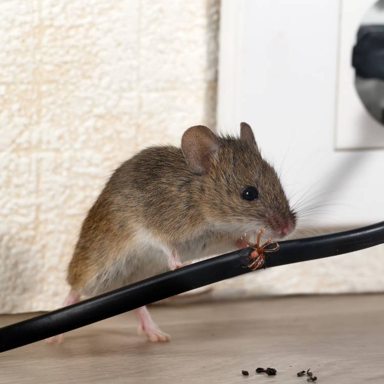 Signs of Mice - Mouse eating wire
